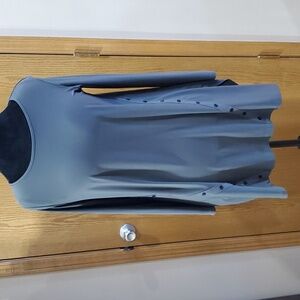 Sun Kim long sleeve grey button detail long line top